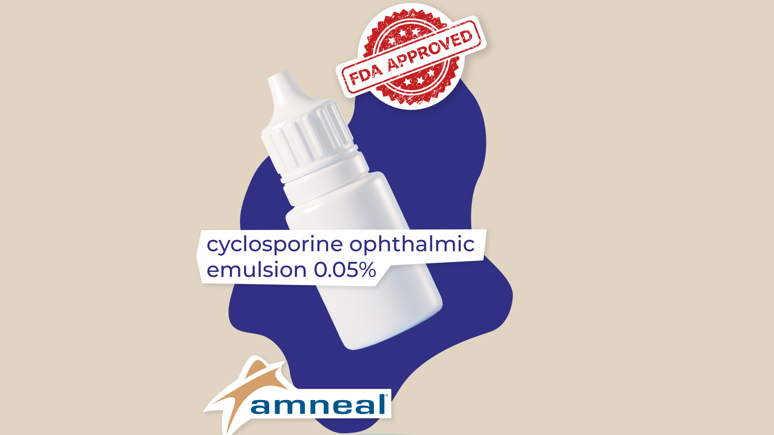Amneal Pharmaceuticals Cyclosporine ophthalmic 0.05% eye drop fda approved badge